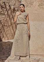 Pakistani Skin Embellished Net Salwar Kameez (3-Piece) - Image 2