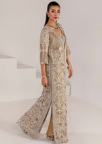 Beige Embroidered Net Jacket with Raw Silk Pants (3-Piece) - Image 7