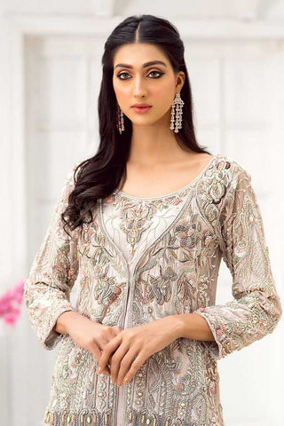 Soft Beige Embellished Organza Salwar Kameez (2-Piece) - Image 2