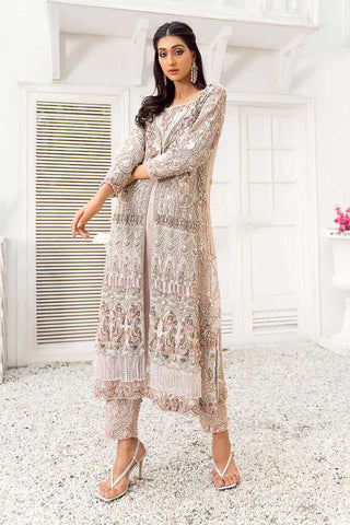 Soft Beige Embellished Organza Salwar Kameez (2-Piece) - Image 3