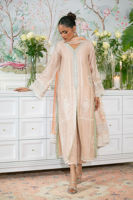 Pakistani Nude Zardozi Embroidered Raw Silk Salwar Kameez (3-Piece) - Image 9