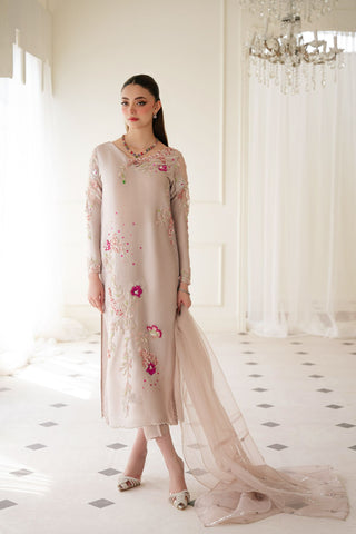 Pakistani Skin Beaded Sheesha Silk Salwar Kameez (3-Piece) - Image 11