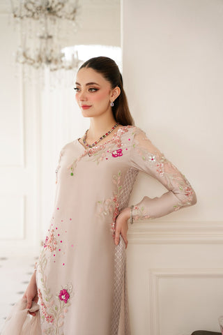 Pakistani Skin Beaded Sheesha Silk Salwar Kameez (3-Piece) - Image 12