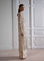 Beige Embellished Net & Organza Sharara (3-Piece) - Image 5