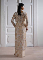 Beige Embellished Net & Organza Sharara (3-Piece) - Image 6