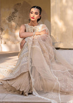 Beige Embroidered Cotton Net Sharara Set (3-Piece) - Image 5