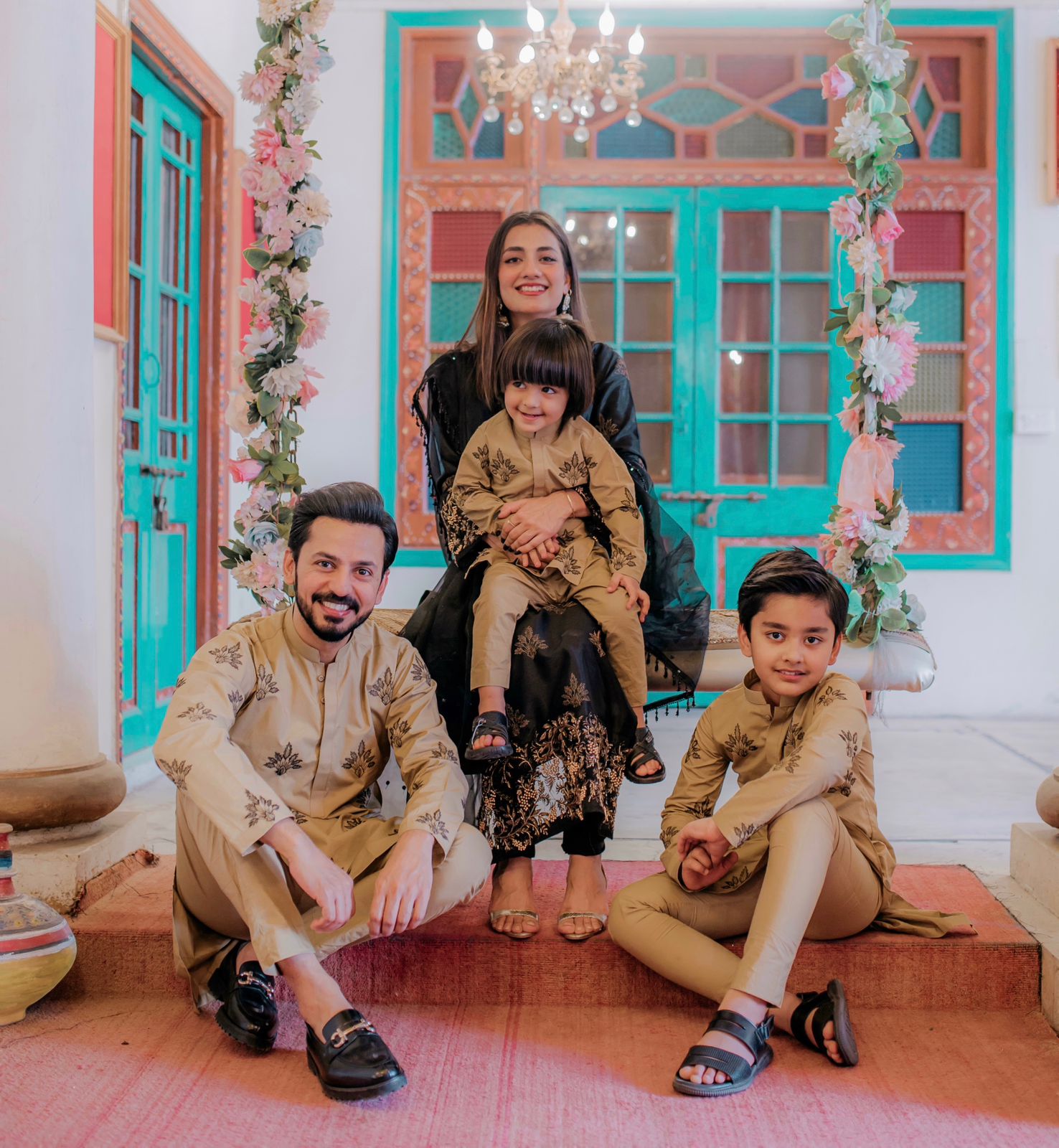 Beige Printed Cotton Kurta Pajama (2-Piece) - Image 2