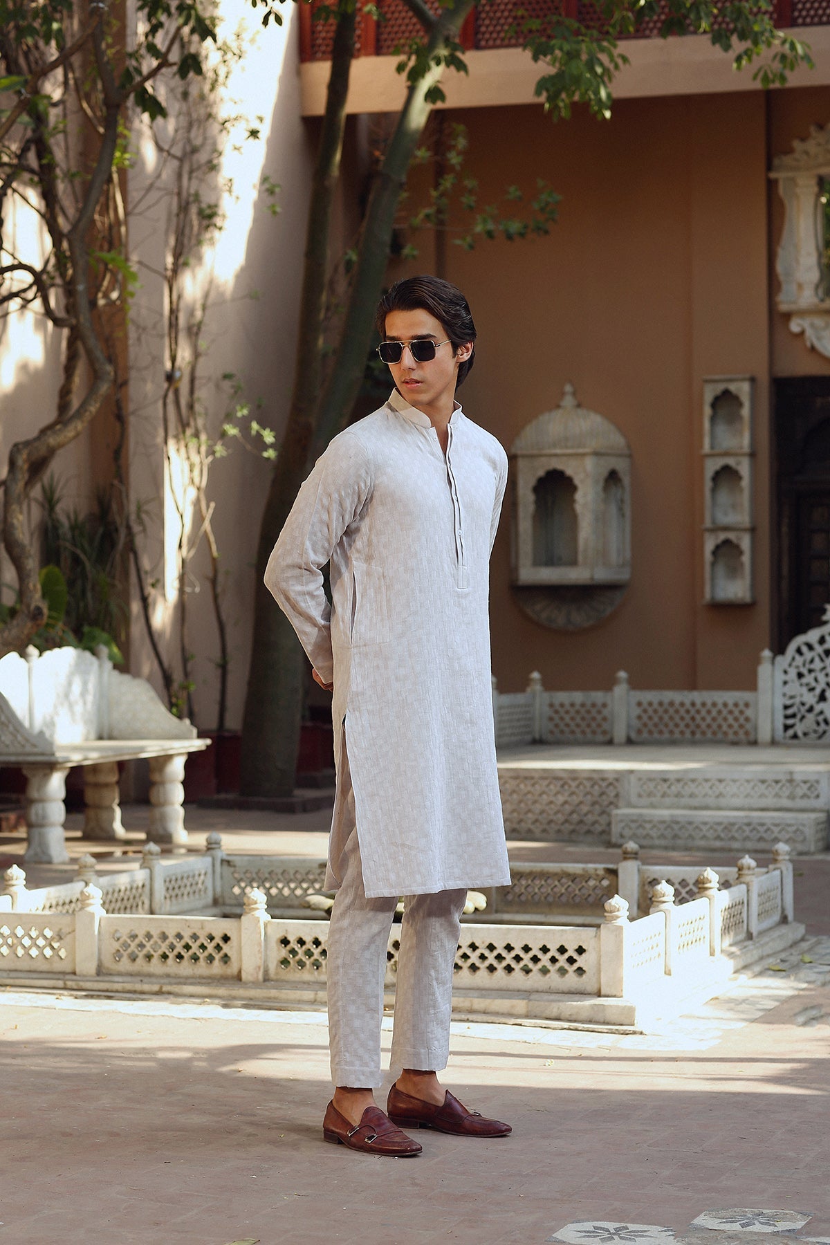 Skin Dobby Cotton Kurta Pajama Set (2-Piece) - Image 5