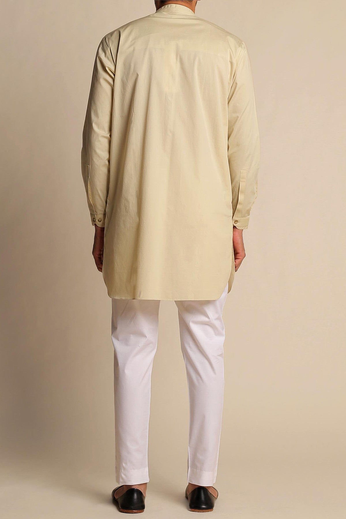 Beige Egyptian Cotton Kurta Pajama (2-Piece) - Image 1