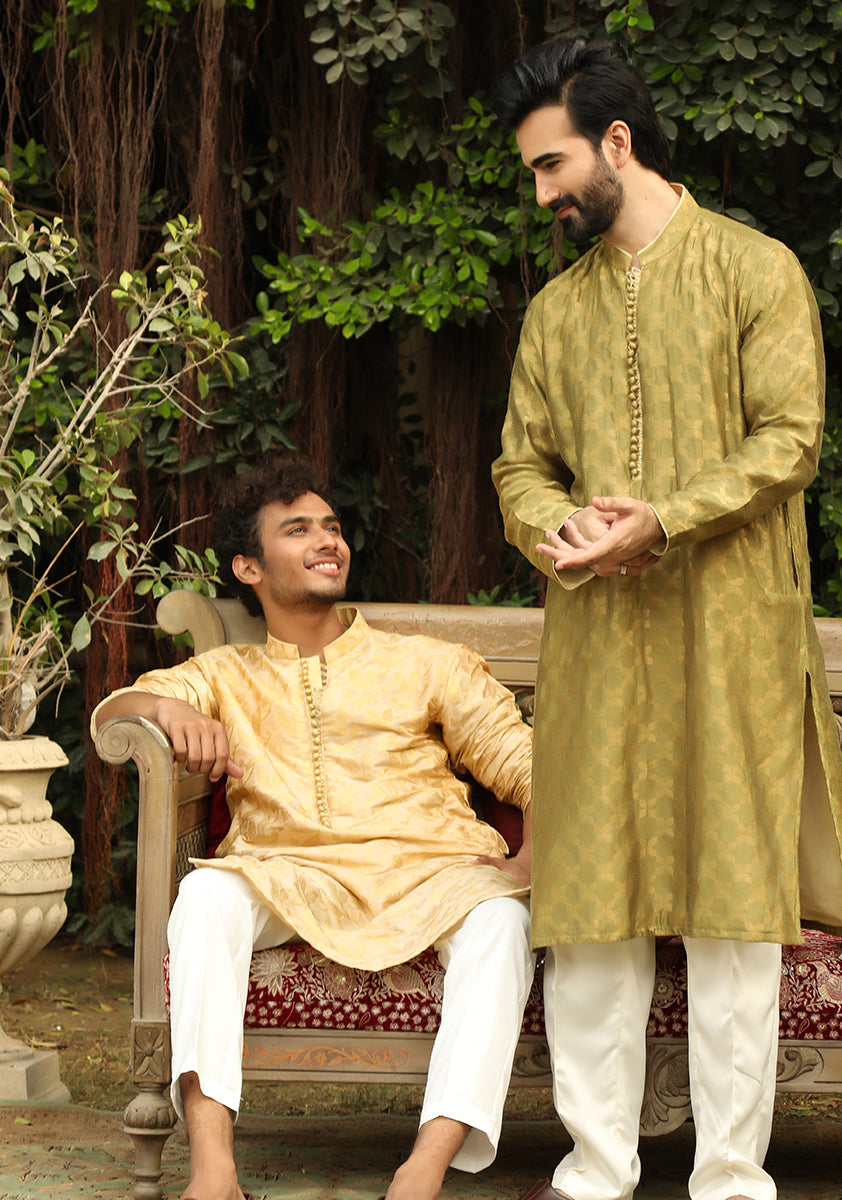 Biscotti Jacquard Kurta Pajama (2-Piece) - Image 2