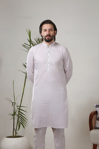 Skin Embroidered Wash-and-Wear Kurta Pajama (2-Piece) - Image 3