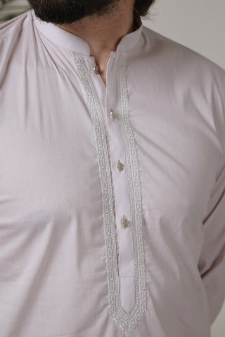 Skin Embroidered Wash-and-Wear Kurta Pajama (2-Piece) - Image 7