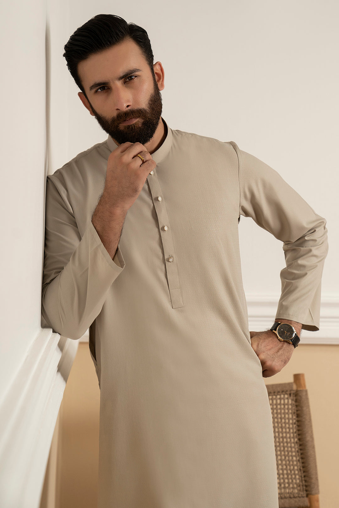 Sand Wash & Wear Kurta Pajama (2-Piece) - Image 1