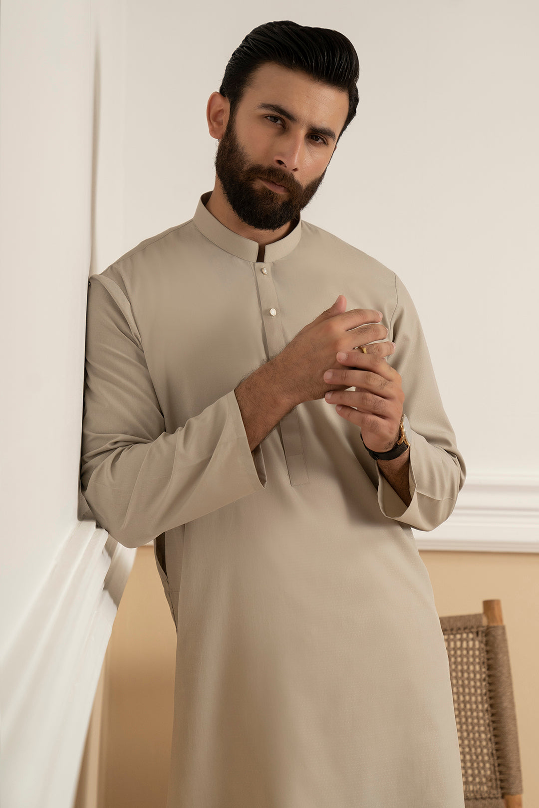 Sand Wash & Wear Kurta Pajama (2-Piece) - Image 4