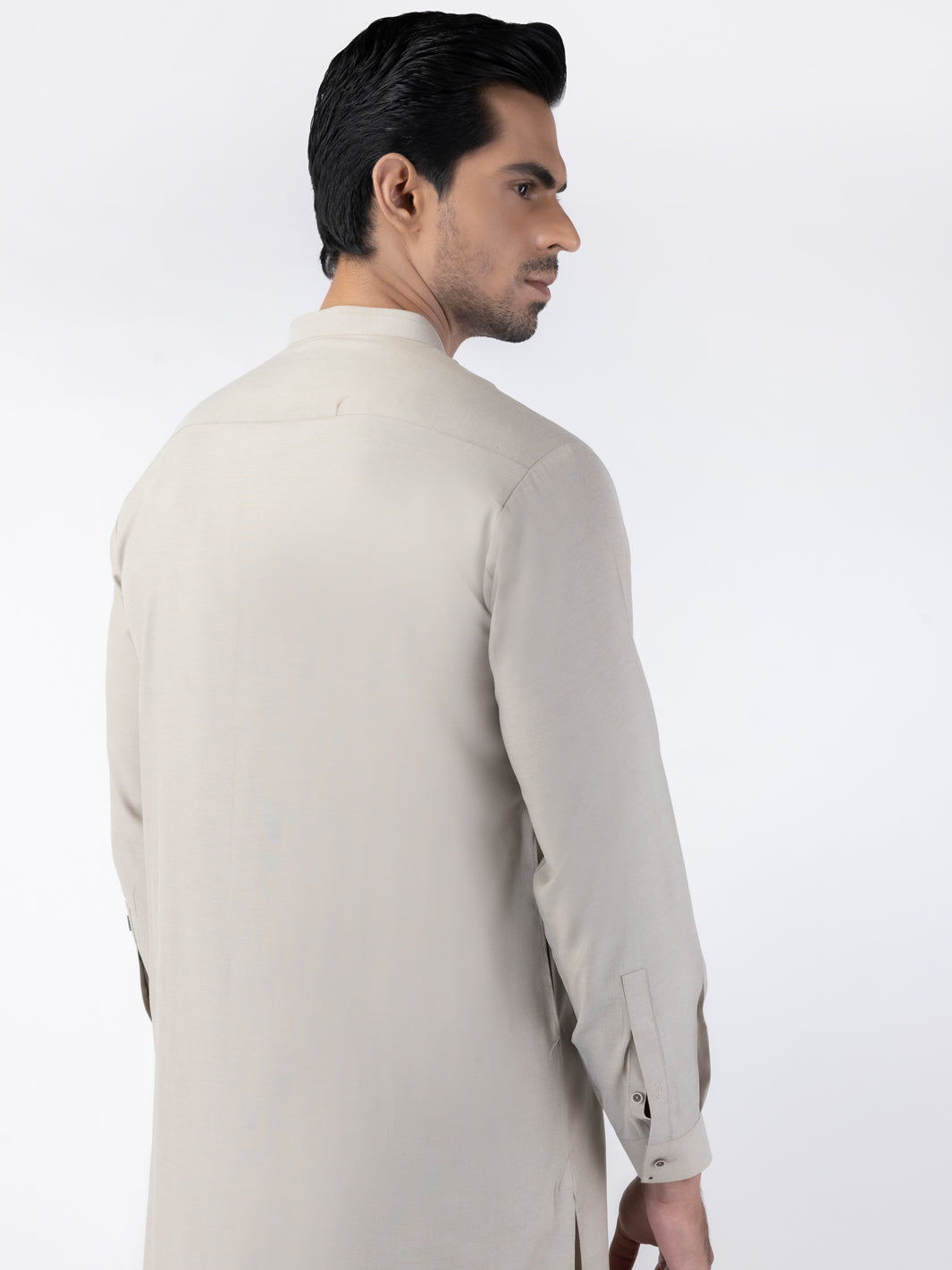 Fawn Cut-and-Sew Blended Shalwar Kameez (2-Piece) - Image 3