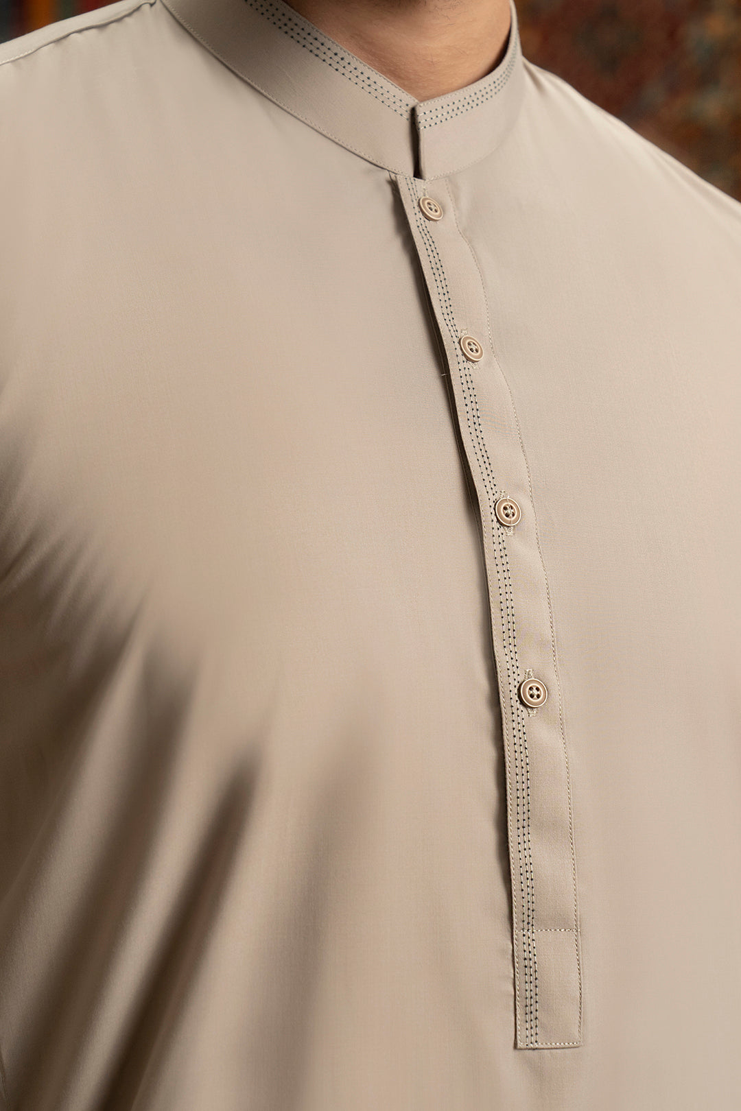 Oatmeal Blended Fabric Shalwar Kameez (2-Piece) - Image 10