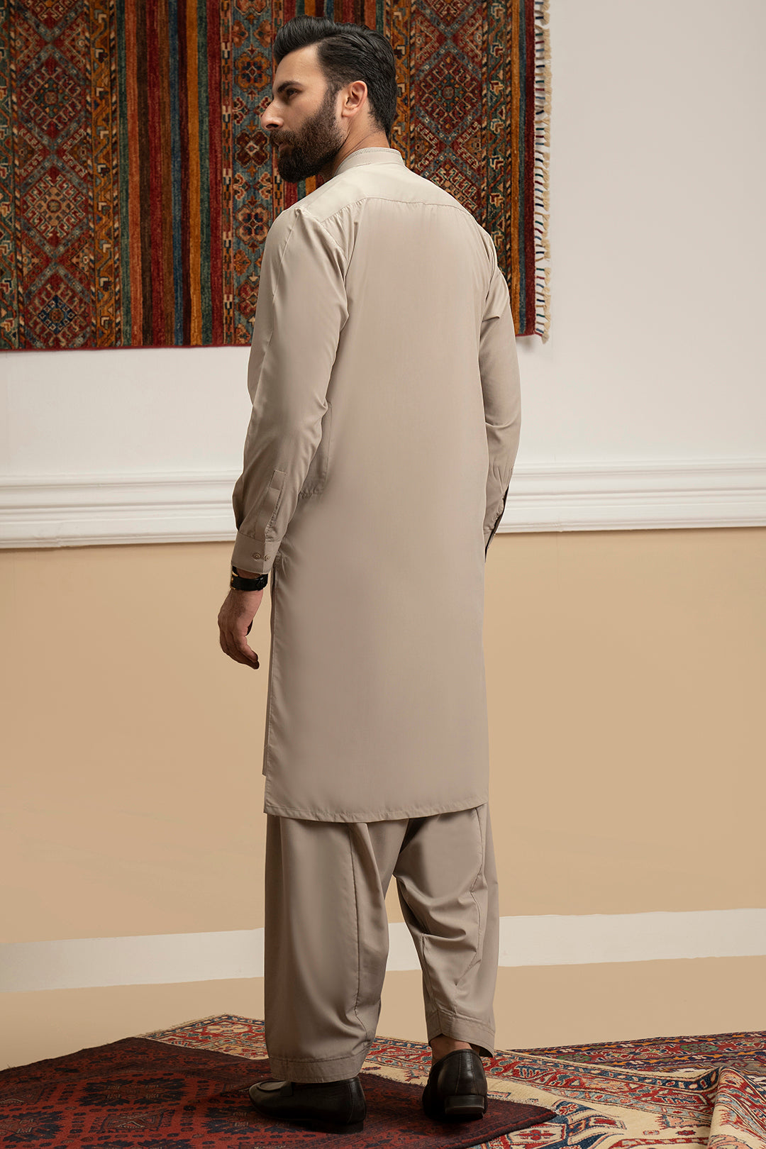 Oatmeal Blended Fabric Shalwar Kameez (2-Piece) - Image 13