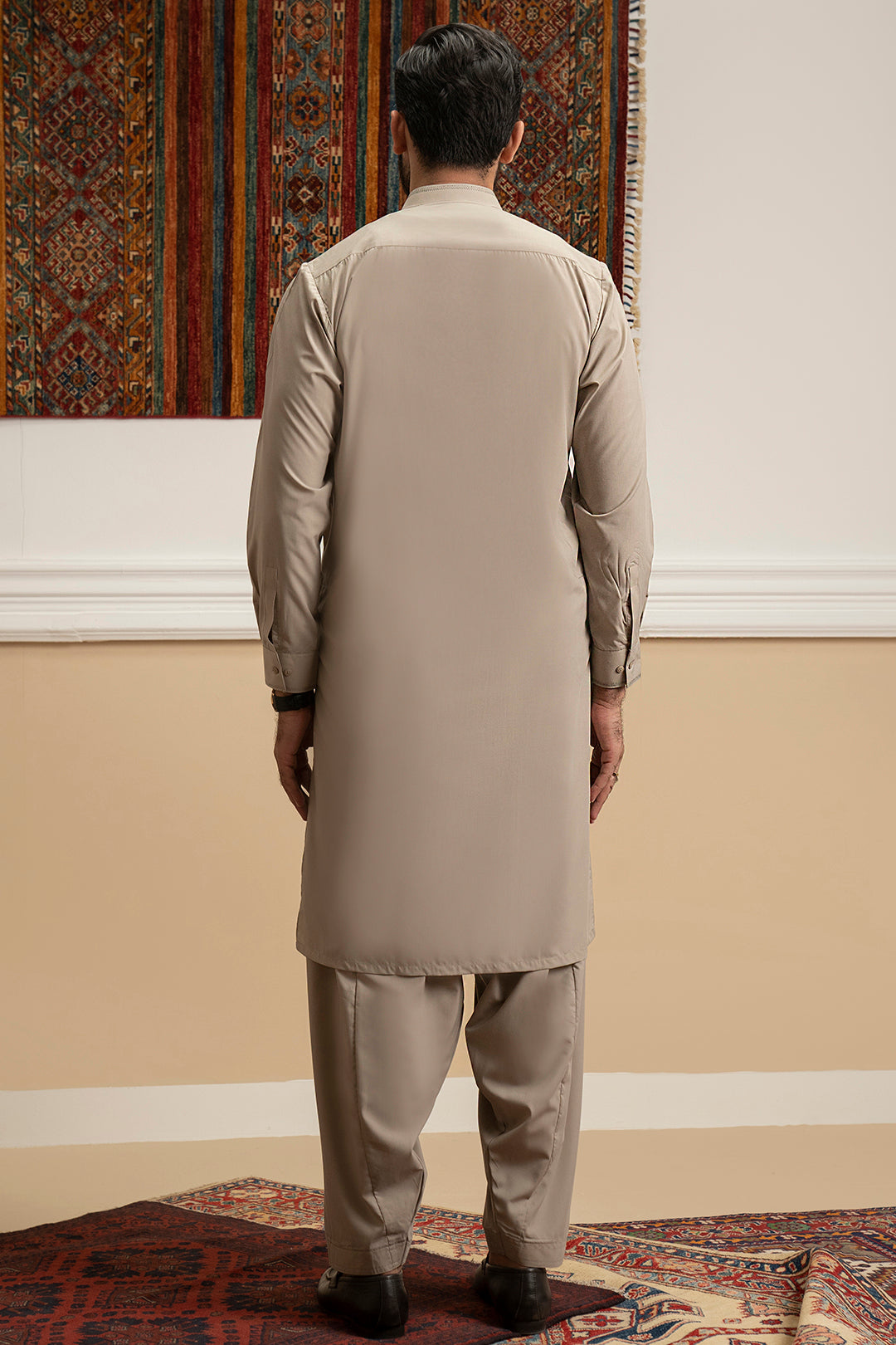 Oatmeal Blended Fabric Shalwar Kameez (2-Piece) - Image 14