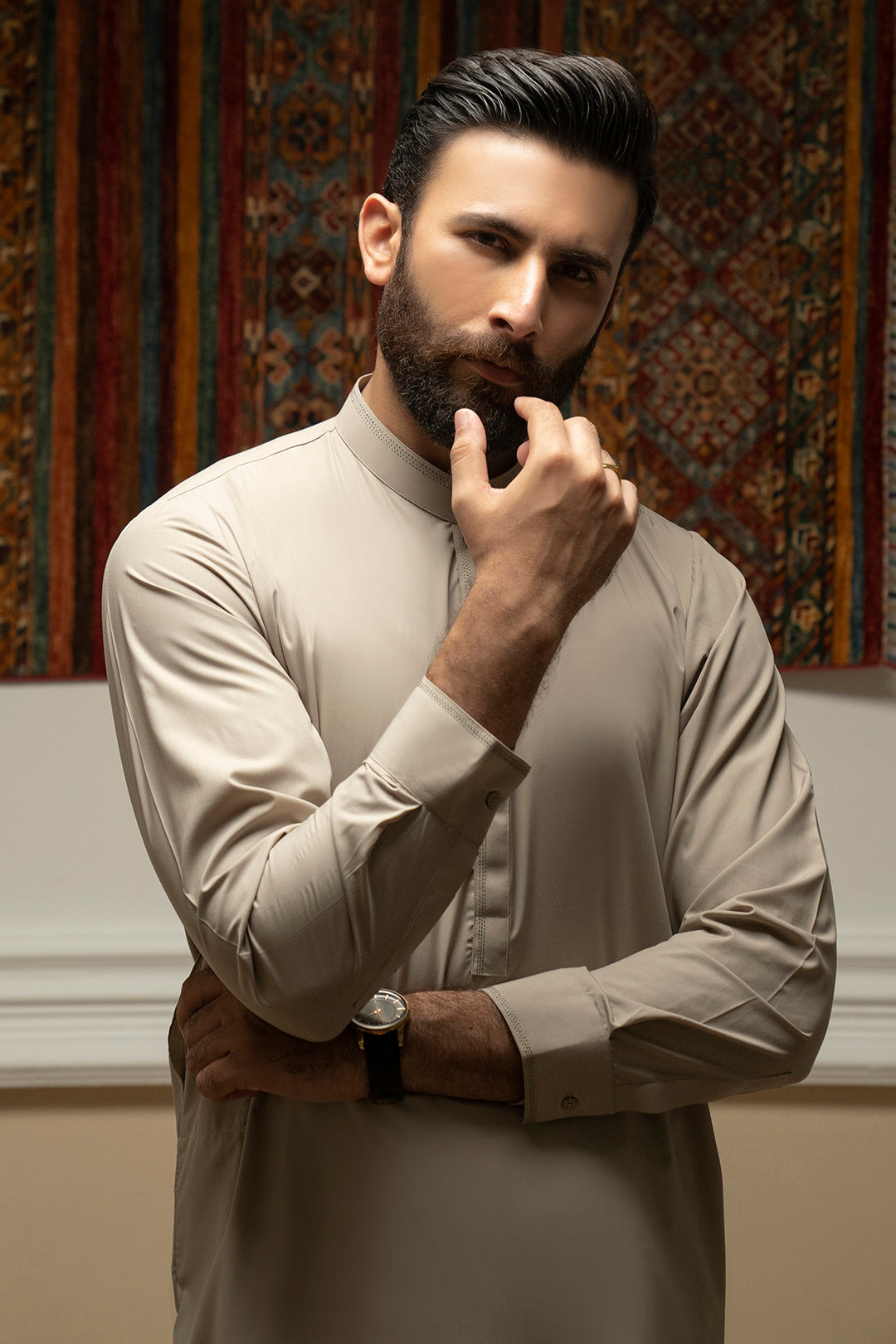 Oatmeal Blended Fabric Shalwar Kameez (2-Piece) - Image 6