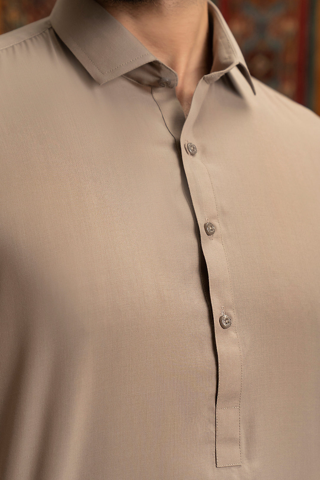 Oatmeal Blended Fabric Shalwar Kameez (2-Piece) - Image 7