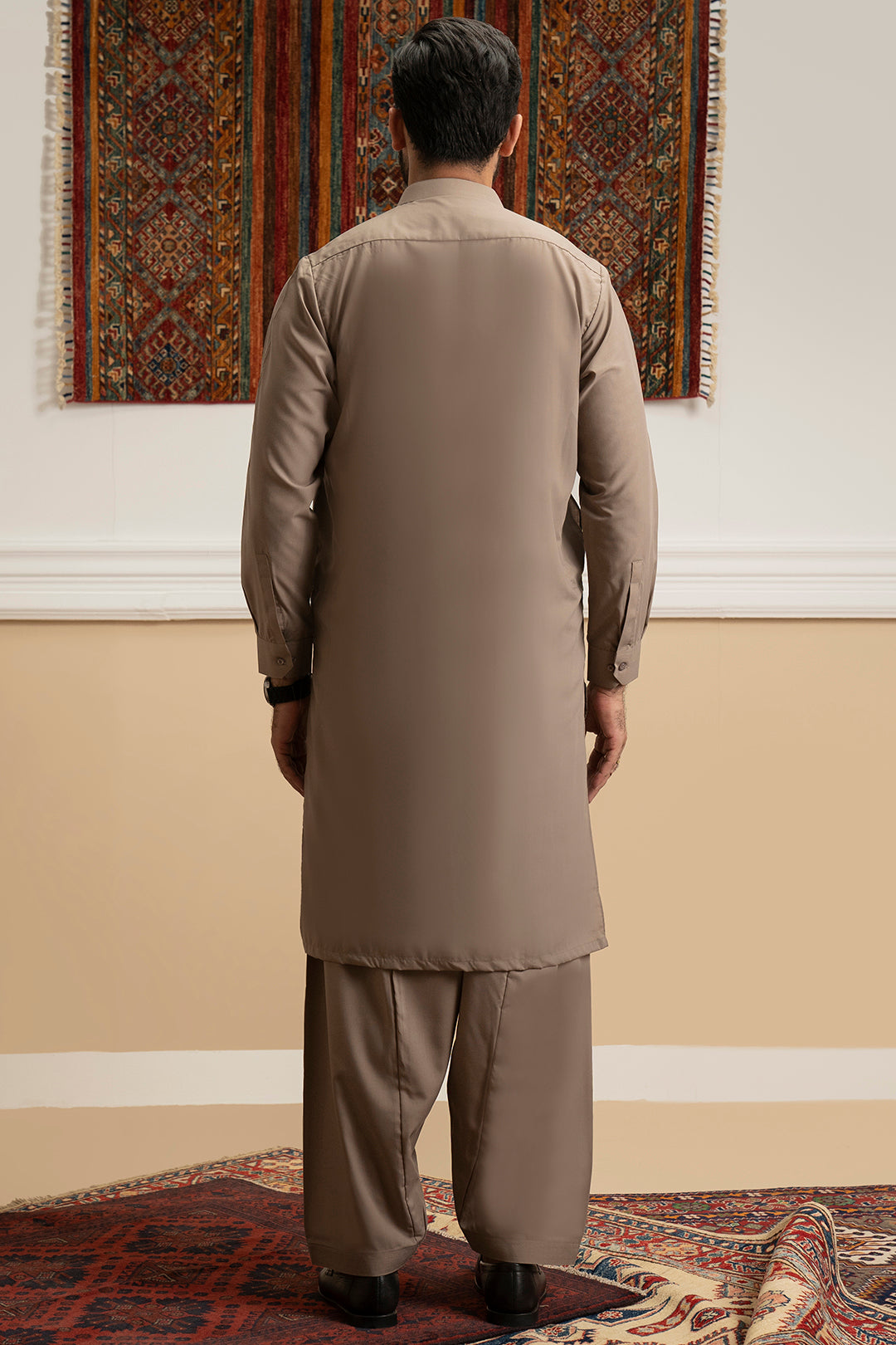 Oatmeal Blended Fabric Shalwar Kameez (2-Piece) - Image 12