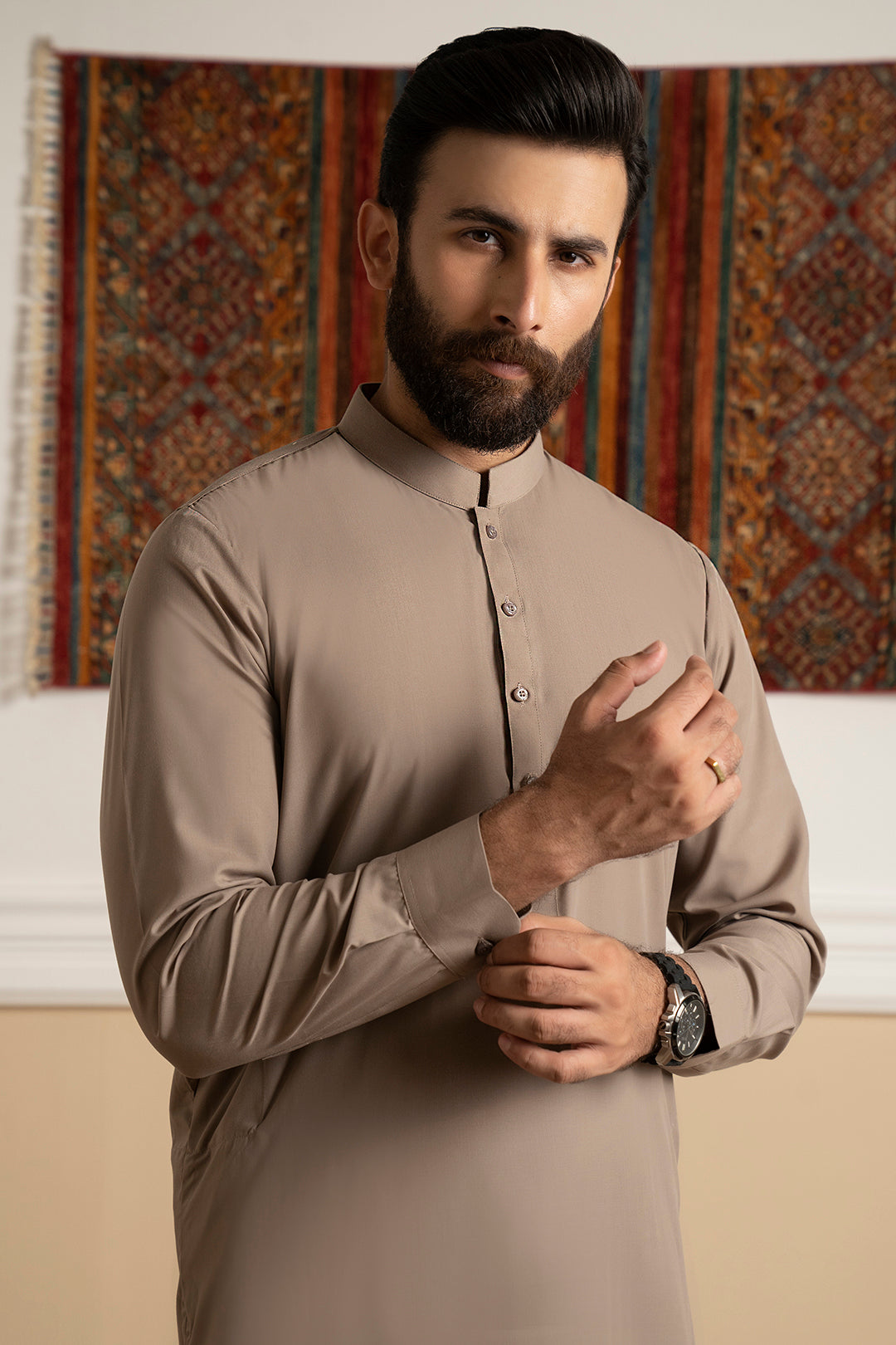 Oatmeal Blended Fabric Shalwar Kameez (2-Piece) - Image 4
