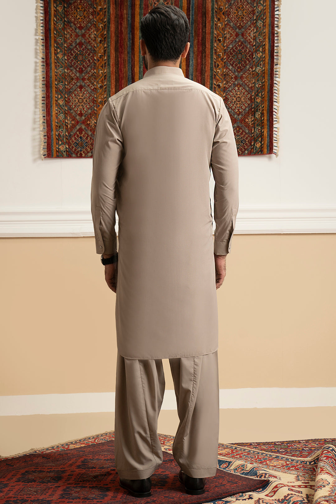 Oatmeal Blended Fabric Shalwar Kameez (2-Piece) - Image 10