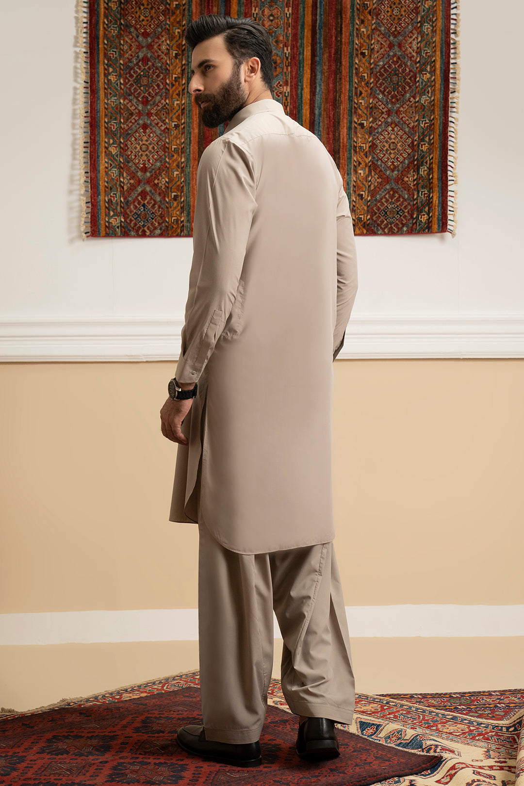 Oatmeal Blended Fabric Shalwar Kameez (2-Piece) - Image 8