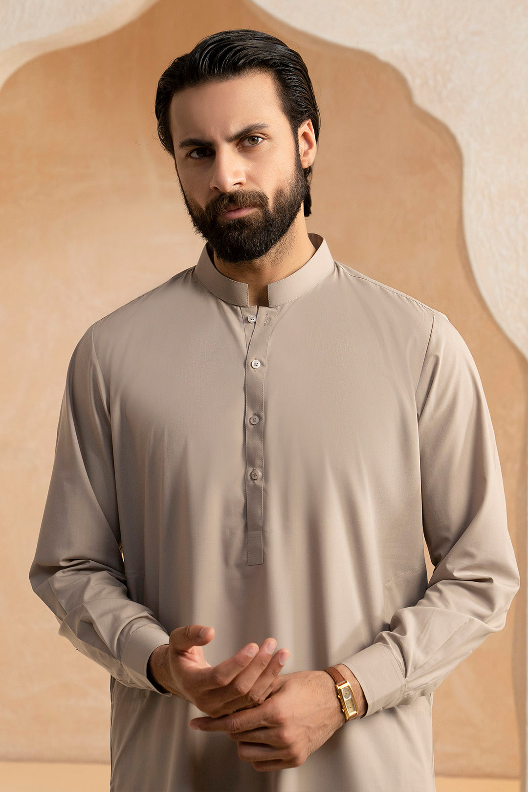 Oatmeal Blended Fabric Shalwar Kameez (2-Piece) - Image 2