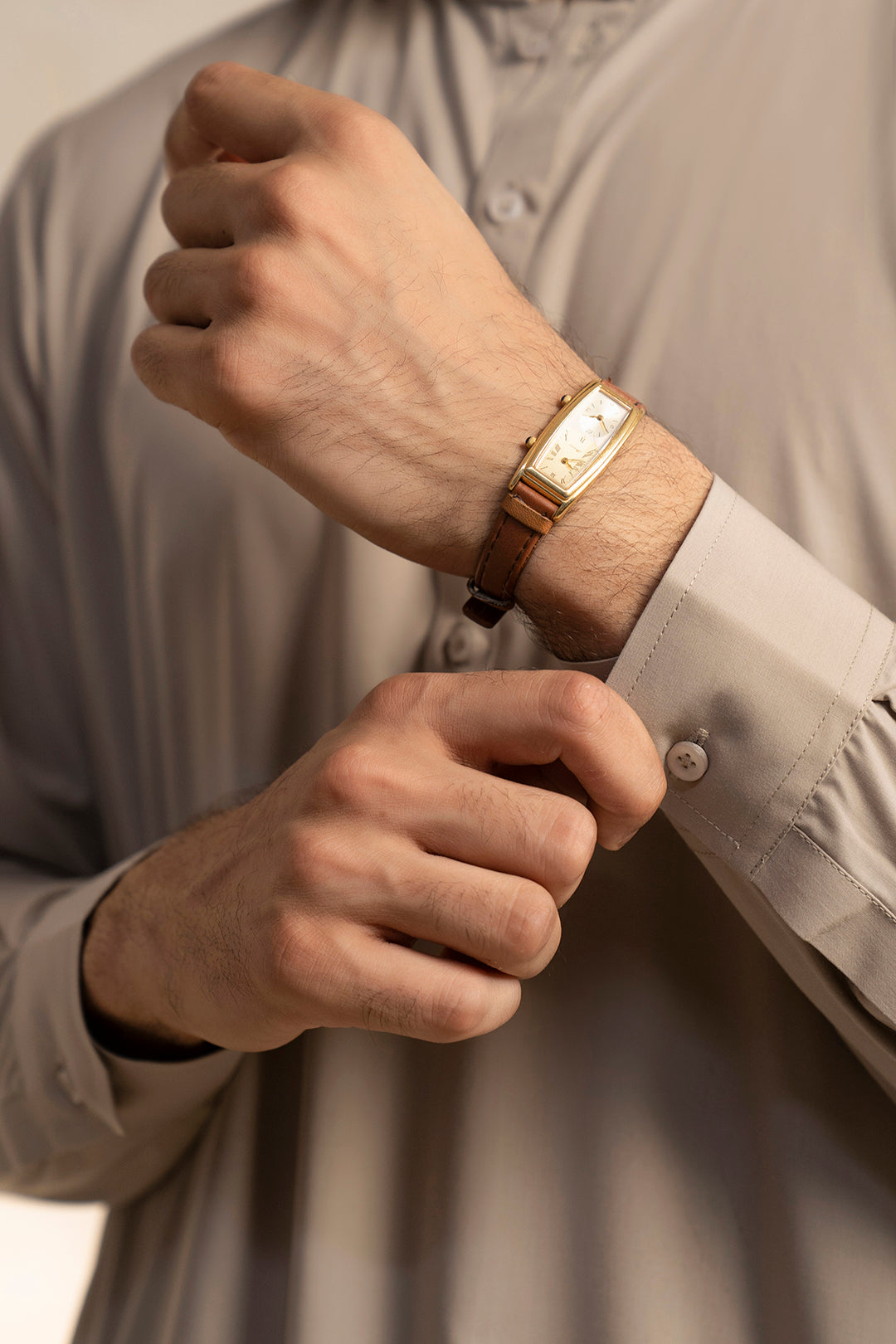 Oatmeal Blended Fabric Shalwar Kameez (2-Piece) - Image 7