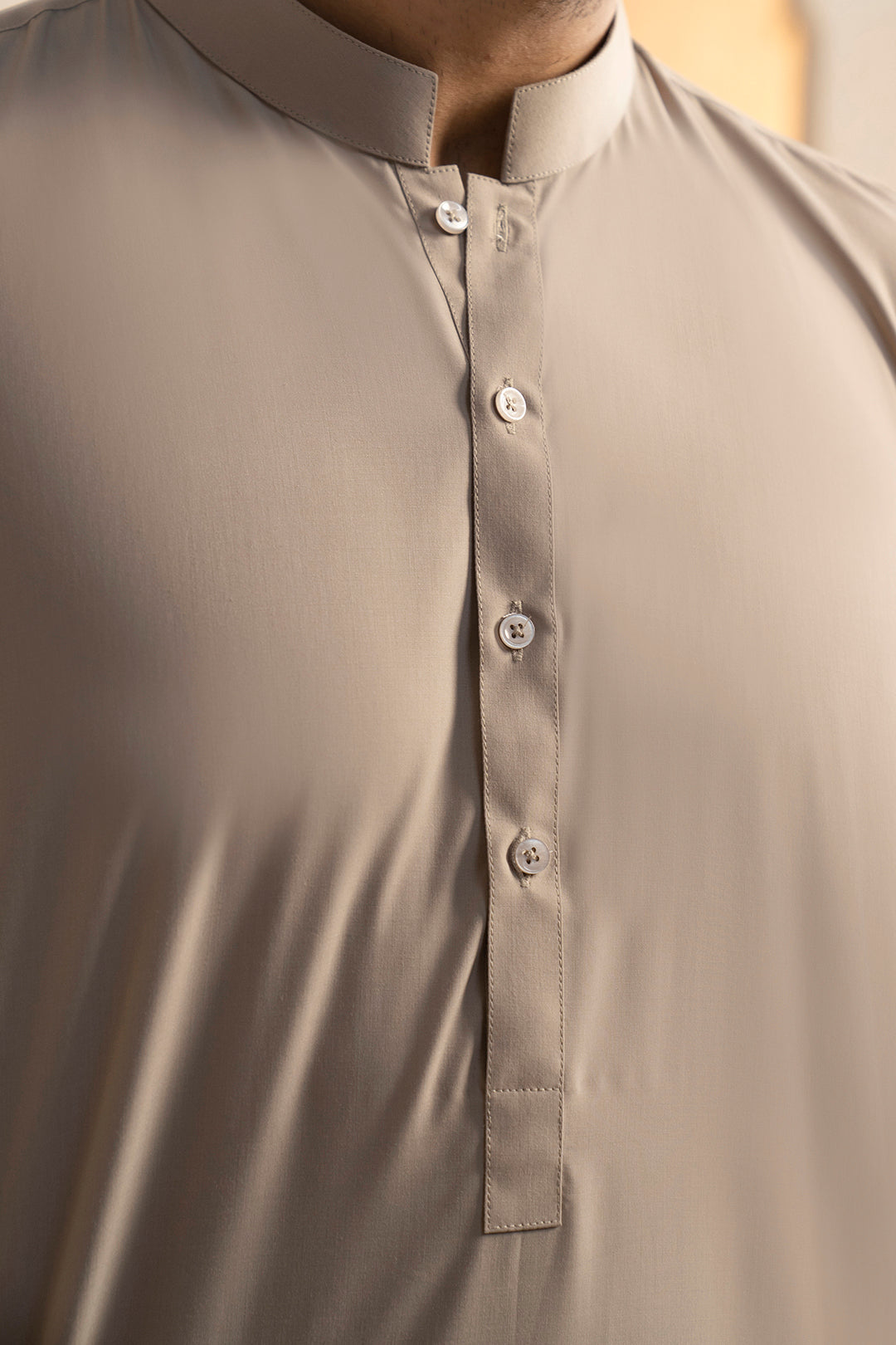 Oatmeal Blended Fabric Shalwar Kameez (2-Piece) - Image 9