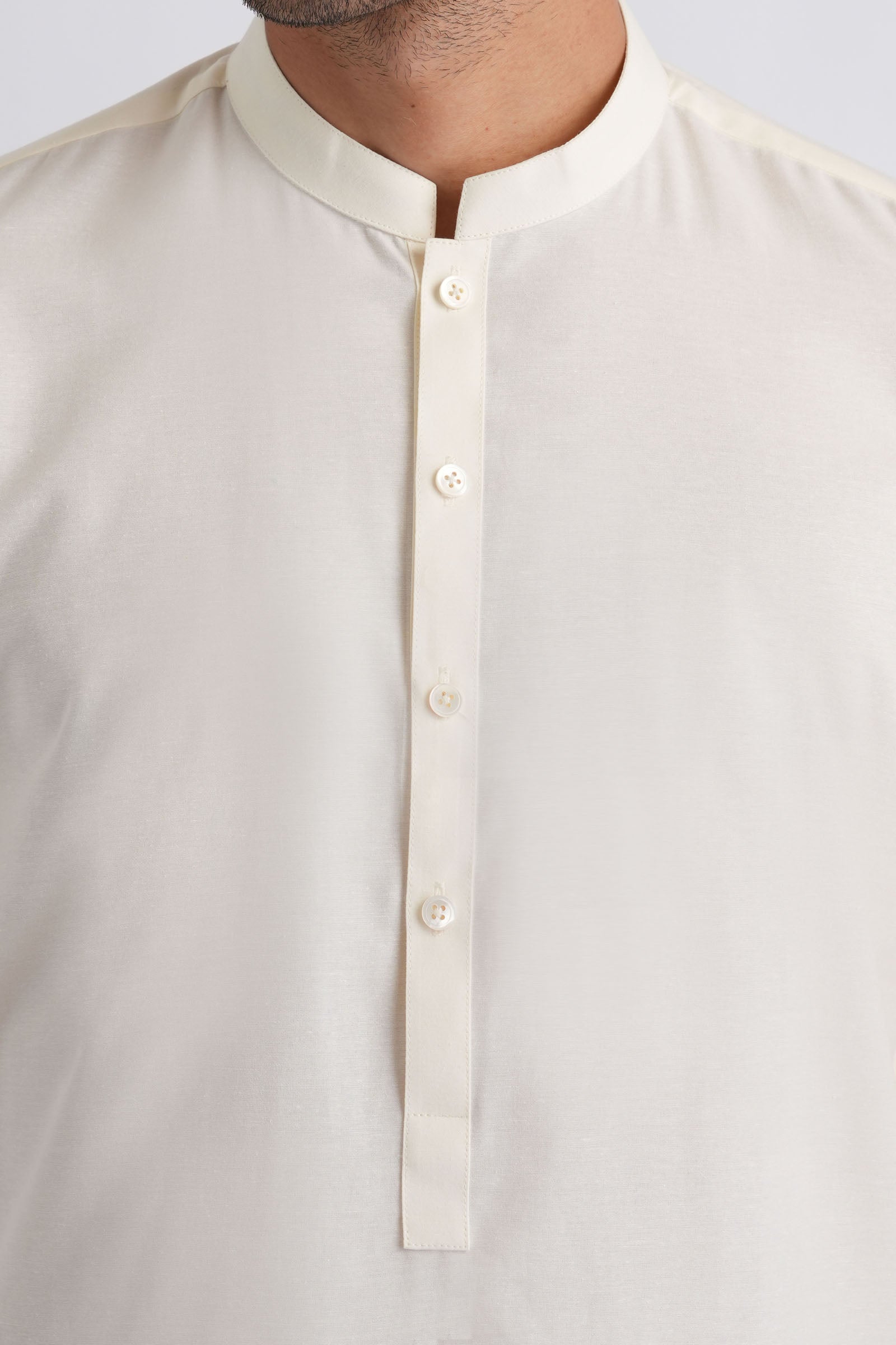 Light Beige Crystal Karandi Shalwar Kameez (2-Piece) - Image 2