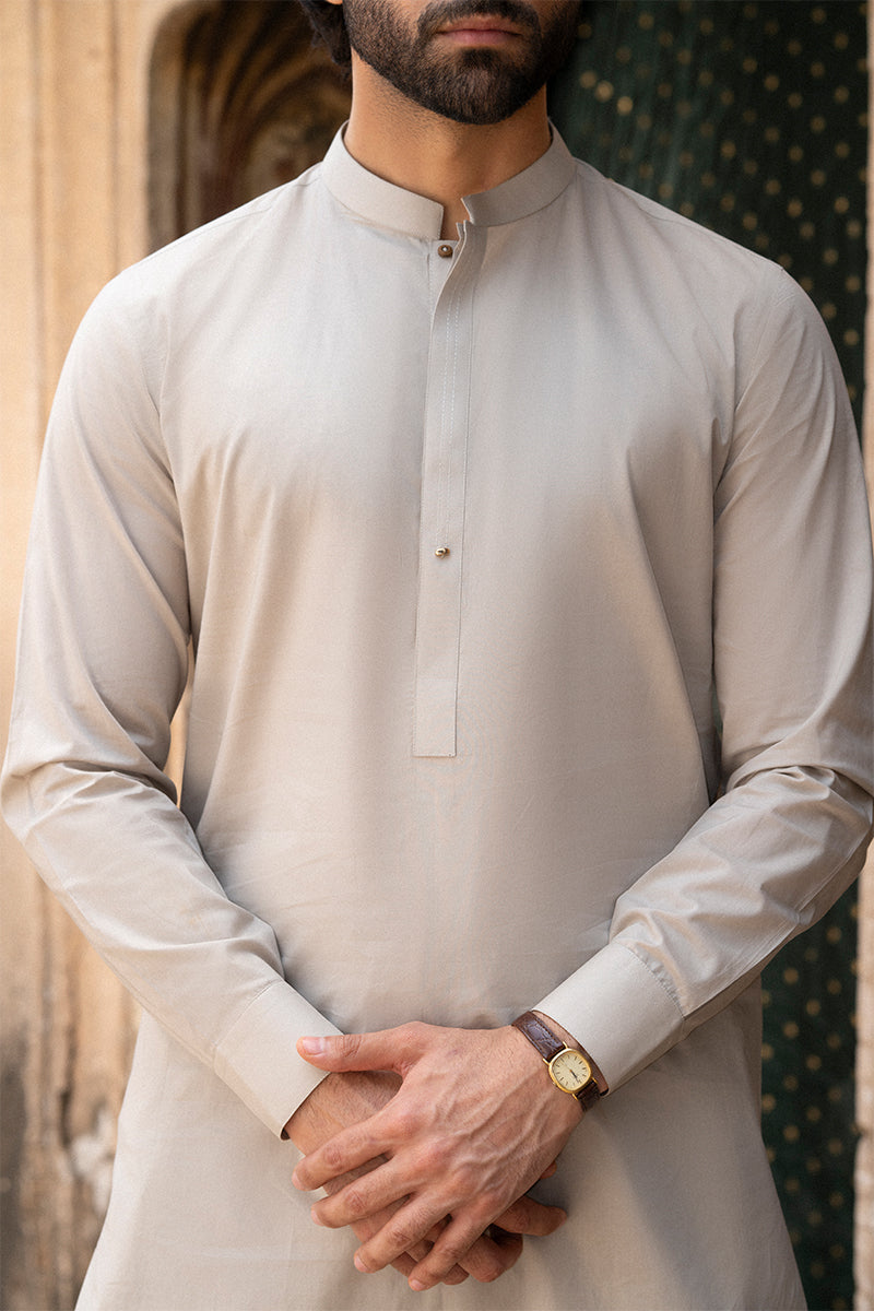 Sand Beige Egyptian Cotton Shalwar Kameez (2-Piece) - Image 9