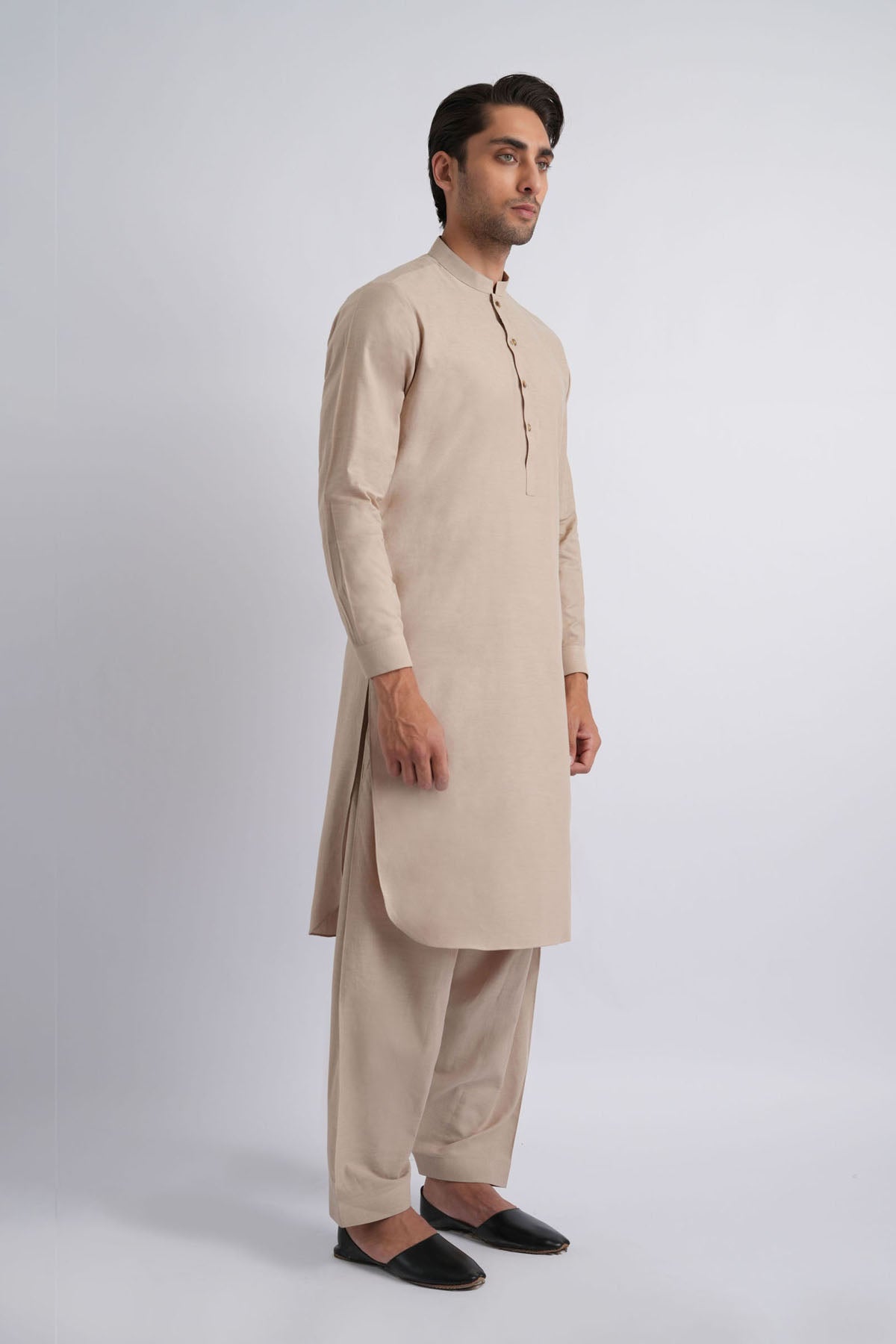 Beige Karandi Shalwar Kameez (2-Piece) - Image 1