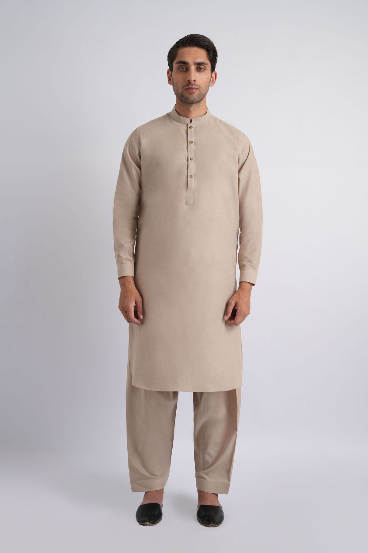 Beige Karandi Shalwar Kameez (2-Piece) - Image 2