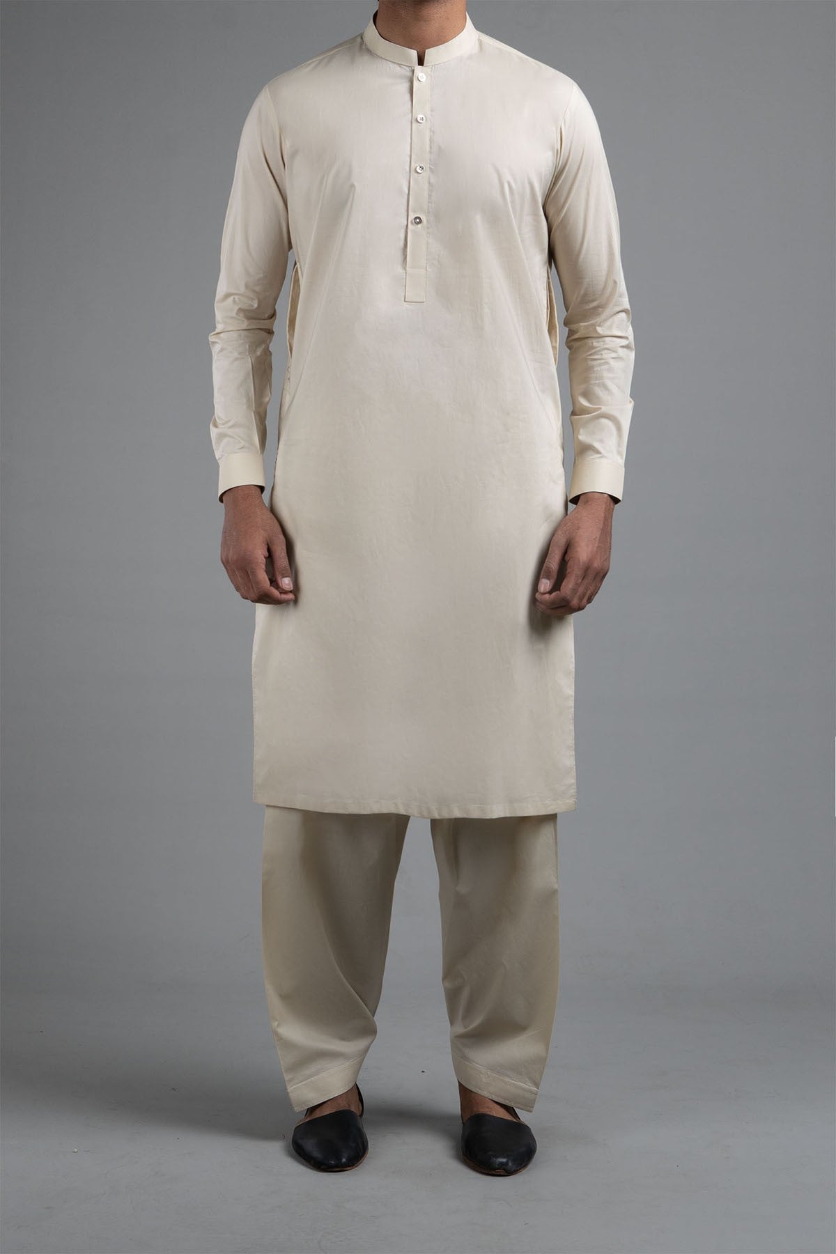 Beige Pima Cotton Shalwar Kameez (2-Piece) - Image 2