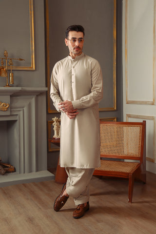Skin Wash & Wear Straight-Cut Shalwar Kameez (2-Piece) - Image 6
