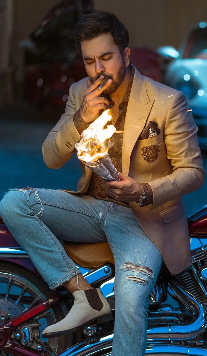 Beige Crest Embroidered Textured Prince Coat (1-Pc) - Image 1