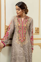 Beige Chikan Embroidered 3-Piece Salwar Kameez - Image 4