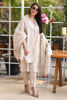 Beige Mirror Work Cotton Net Salwar Kameez (3-Piece) - Image 10