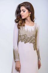 Pakistani Clay Beige Hand-Beaded Georgette Tunic (2-Piece) - Image 5