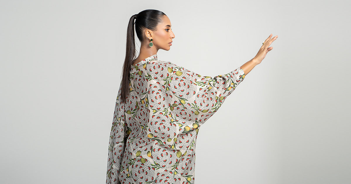 Beige Digital Printed Lawn Salwar Kameez (3-Piece) - Image 7