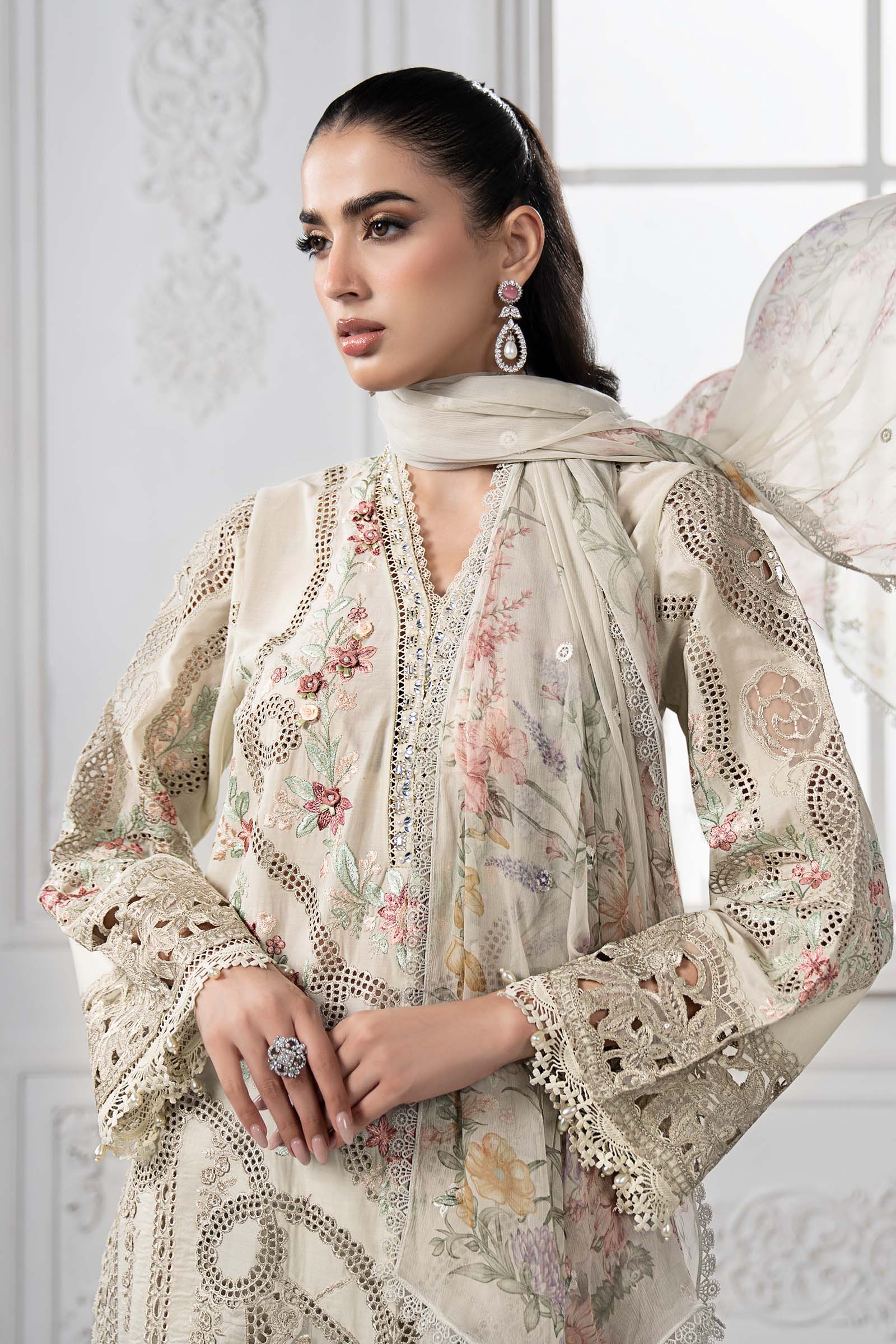 Beige Embroidered Lawn 3-Piece Suit - Image 3