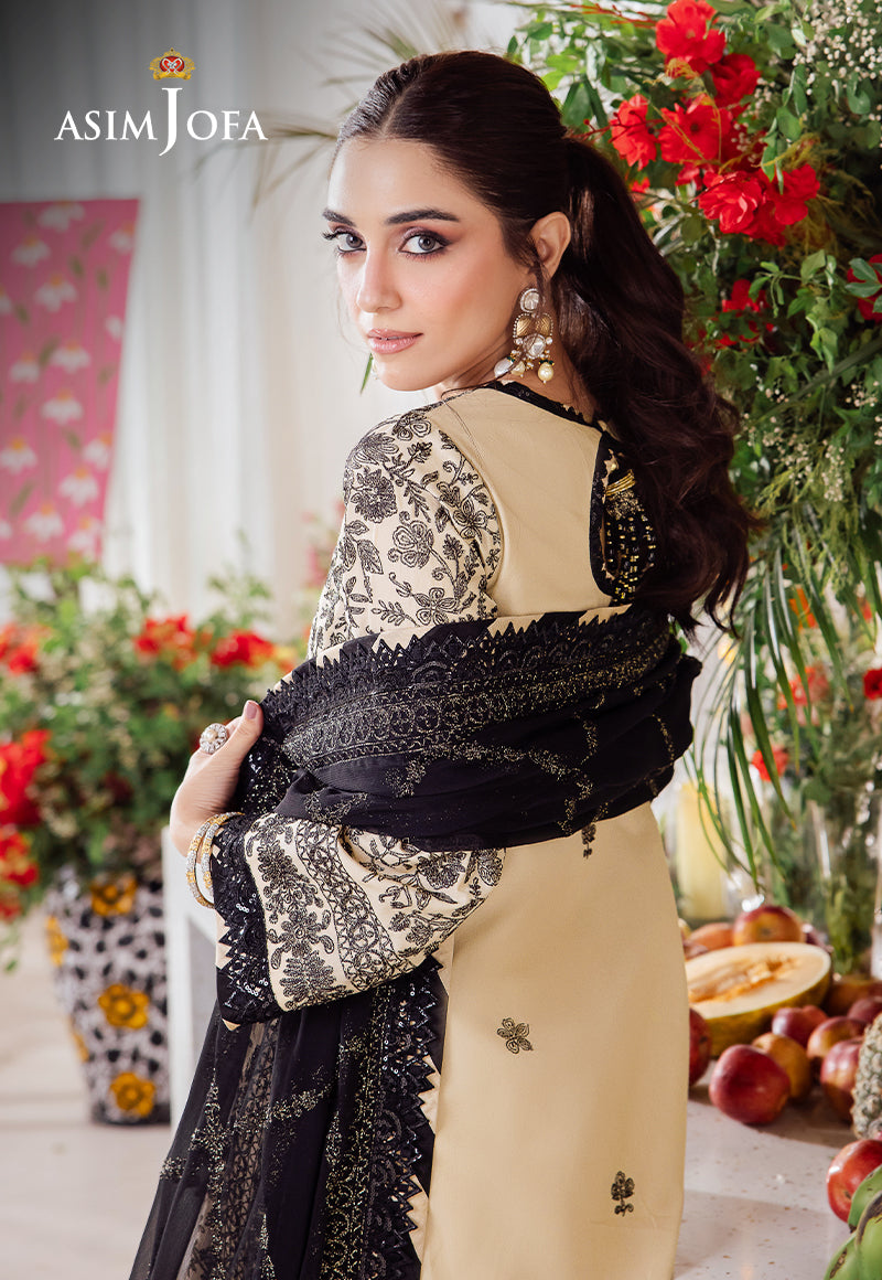 Beige Embroidered Lawn 3-Piece Suit - Image 1