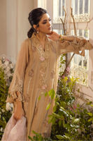 Beige Cutwork Pure Silk Net Salwar Kameez (3-Piece) - Image 4