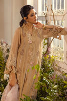Beige Cutwork Pure Silk Net Salwar Kameez (3-Piece) - Image 5
