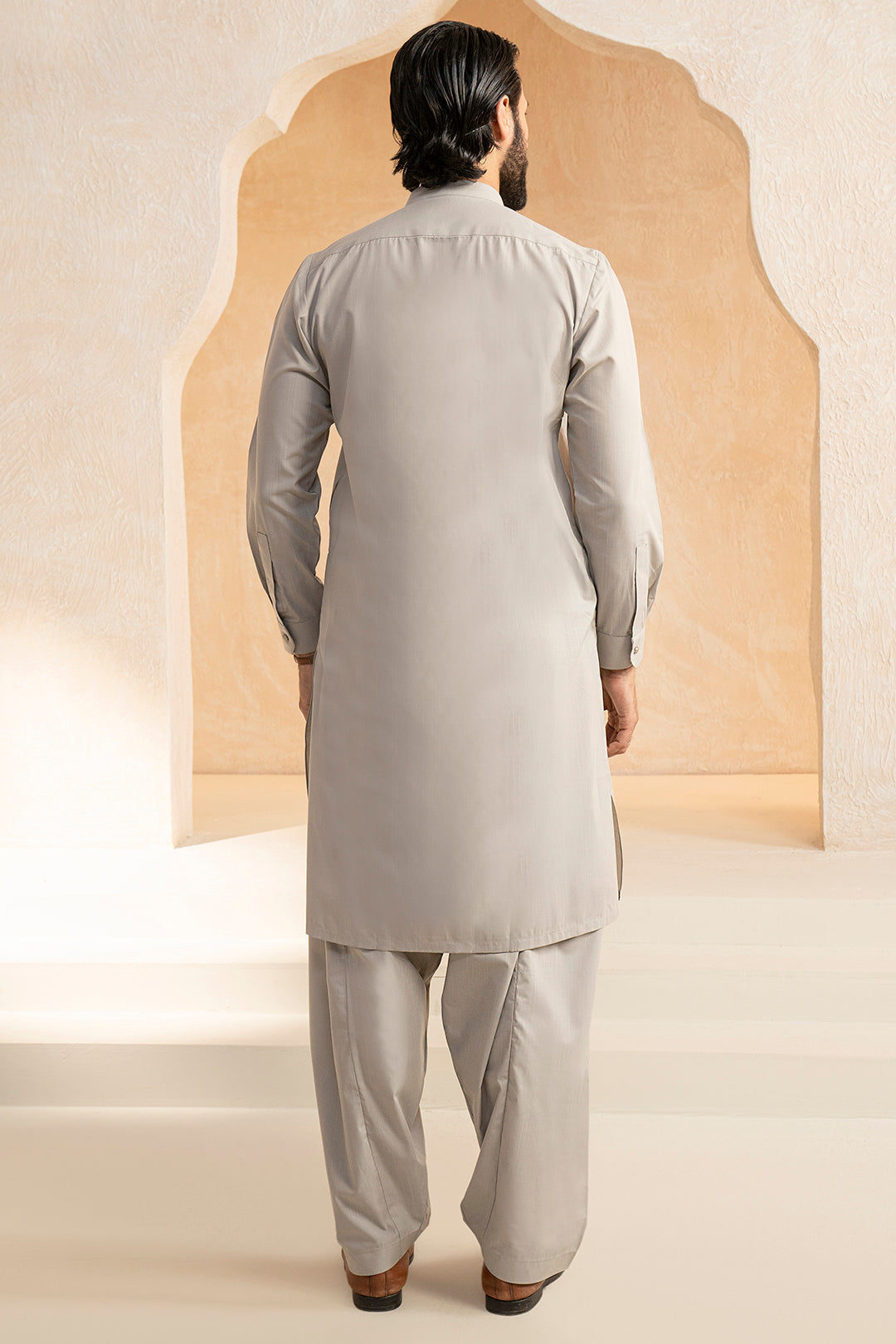 Stone Slub Textured Blended Fabric Shalwar Kameez (2-Piece) - Image 6