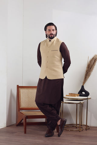 Skin Embroidered Acrylic-Wool Tweed Waistcoat (3-Piece) - Image 2