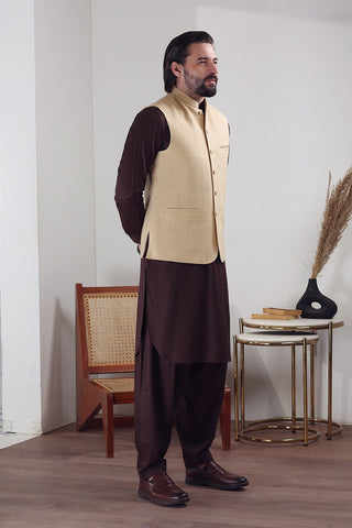 Skin Embroidered Acrylic-Wool Tweed Waistcoat (3-Piece) - Image 4