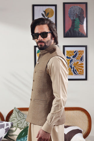 Skin Textured Yarn Dyed Waistcoat (2-Piece) - Image 11